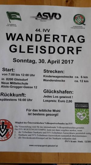 IVV Wandertag Gleisdorf 30 04 2017